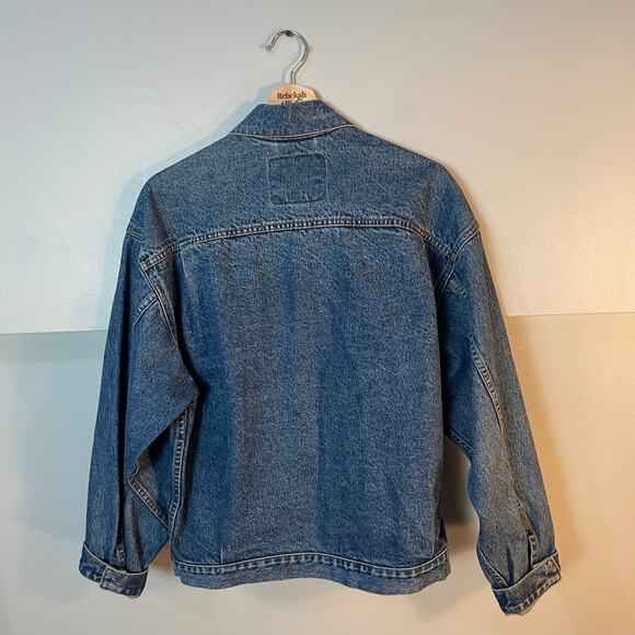 Levi Strauss Vintage Trucker Jacket Orange Tag Rigid Denim Jacket Men's Small - Picture 8 of 11